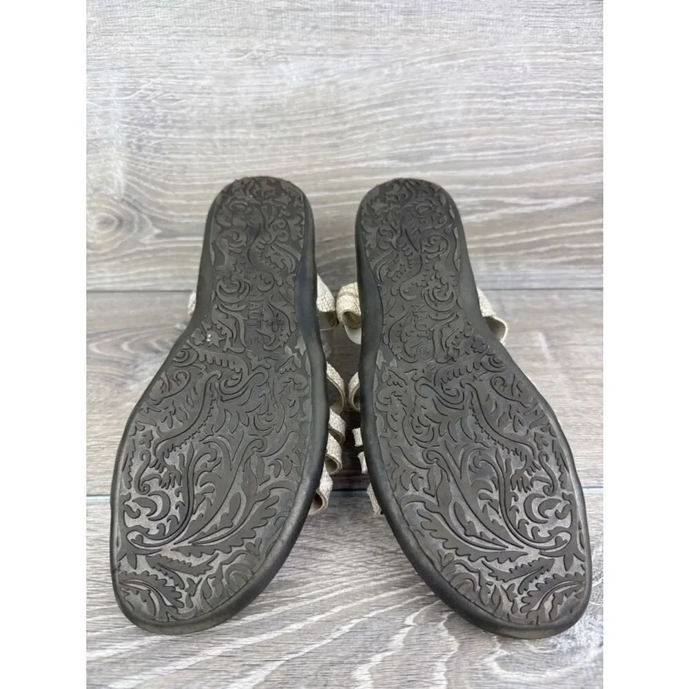 Naot Rebecca Women’s Sz 9/EU 40 Metallic Beige Snakeskin Print Leather Sandal